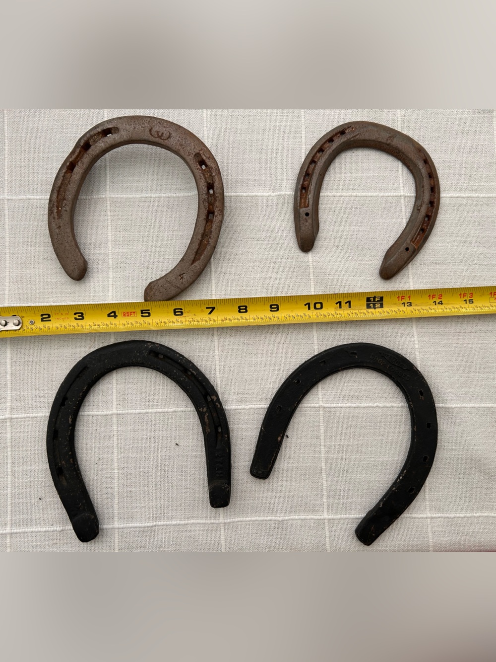 Set of 4 Vintage Horseshoes - Rustic Brown and Black